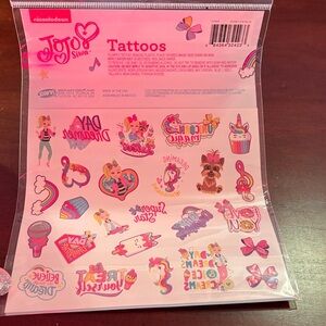 JoJo Siwa Colorful Tattoo Set with Pink and Purple Accents